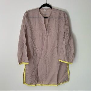 Sable tan yellow trim beach tunic coverup Medium